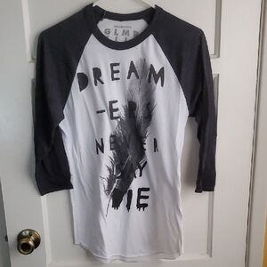 White Shirt - Black 3/4 Sleeves